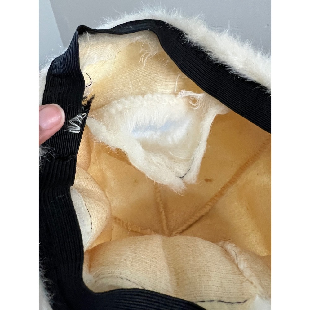 Vintage Ivory Faux Fur Bucket Hat Winter One Size Soft Plush - Picture 5 of 6